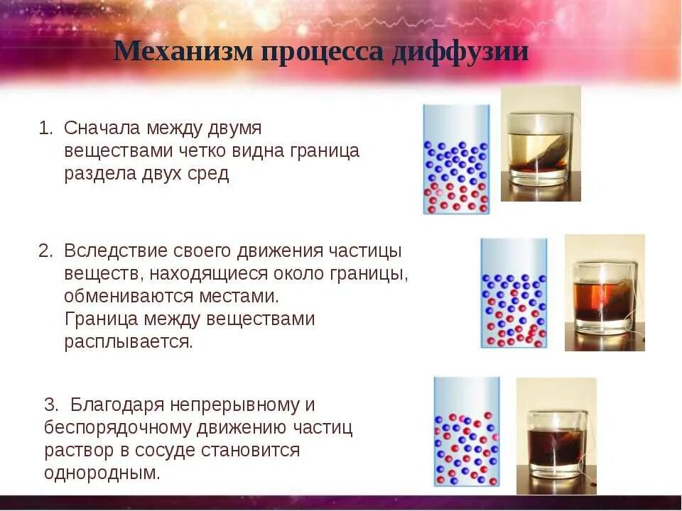 Как зависит скорость диффузии от агрегатного состояния. Процесс диффузии. диффузия это в физике. понятие диффузии в физике. процесс диффузии примеры.