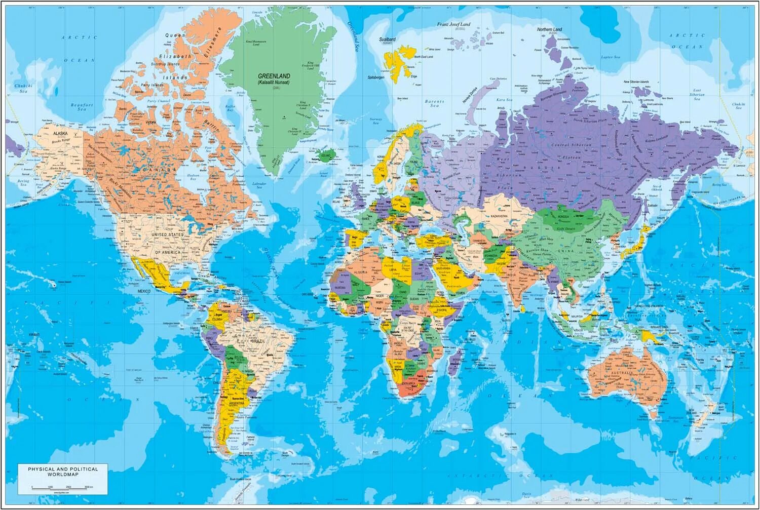 Географическая карта хорошего качества. Мировая карта HD.