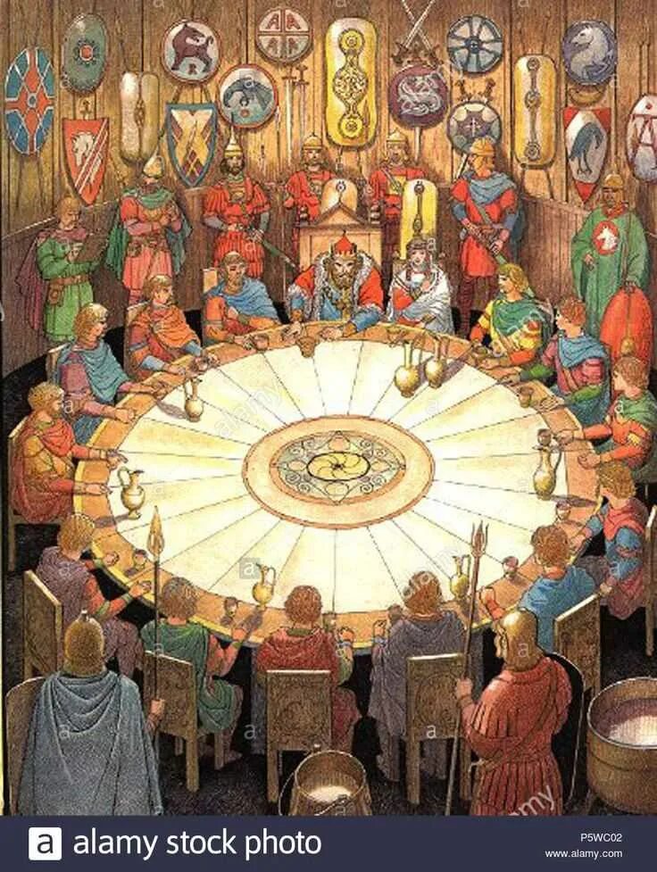 Круглый стол короля Артура. Сколько рыцарей за столом
