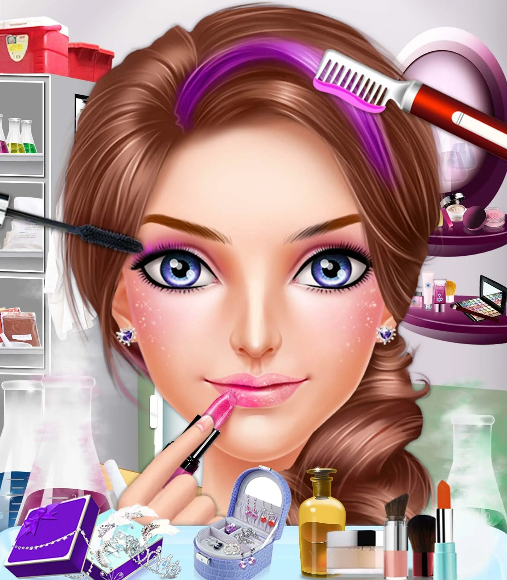 Играть делать макияж