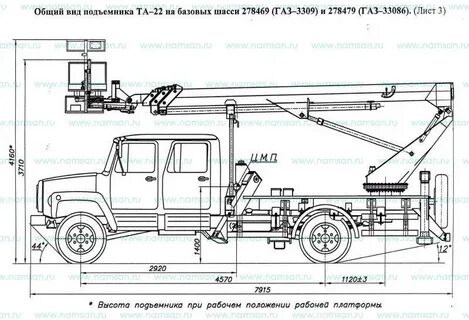 Размеры люльки подъемника