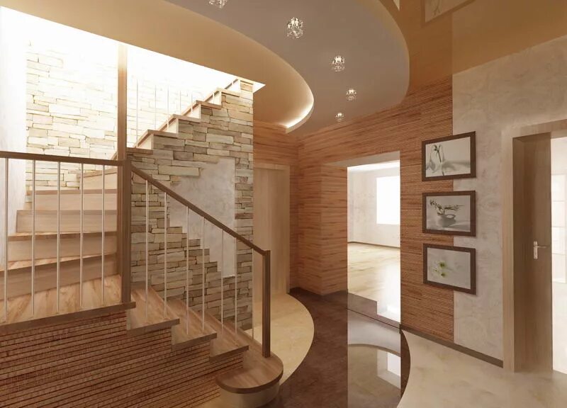 Отделка холла с лестницей. Прихожая с лестницей. Двухэтажный дом внутри. Двухэтажная гостиная. Прихожая в двухэтажном доме.