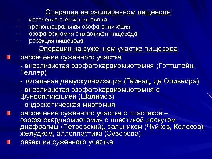 Операции на пищеводе. Трансплевральная резекция пищевода. Трансплевральная пластика пищевода.