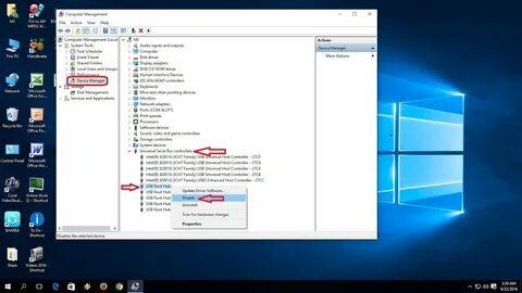Отключить usb windows 10