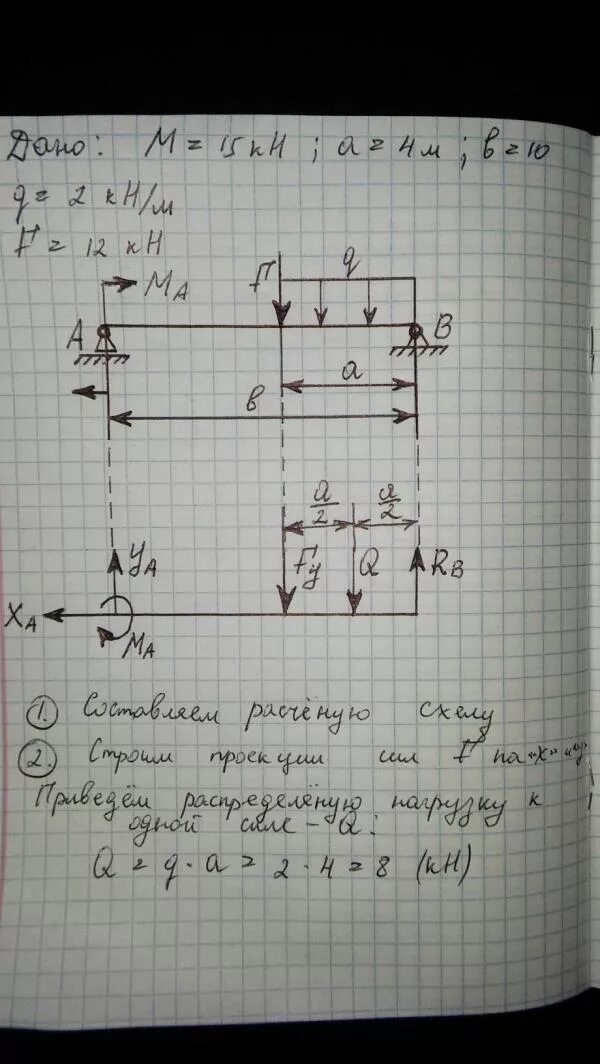 F1=10кн f2=200н l2=4м l1-?. F 10кн q 2кн/м м 6кн*м. F 15 кн q 20 кн/м м 10 кн м. Q - 2 кн/м, м - 5 кн*м, f - 10 кн. B1 0.5 q 4