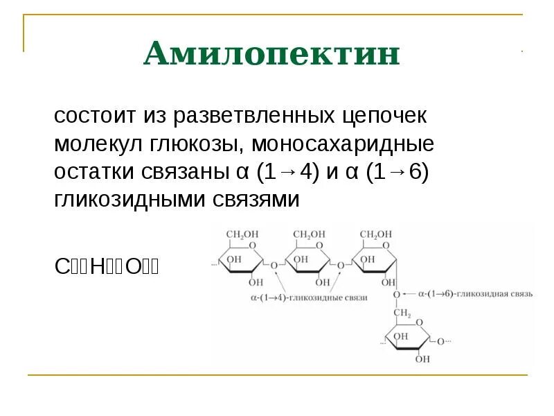 Крахмал состоит из остатков глюкозы