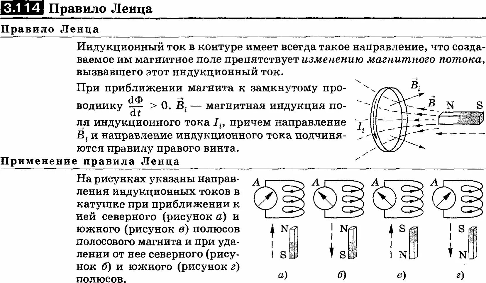 Правило ленса. Правило ленца рисунок. правило ленца физика.