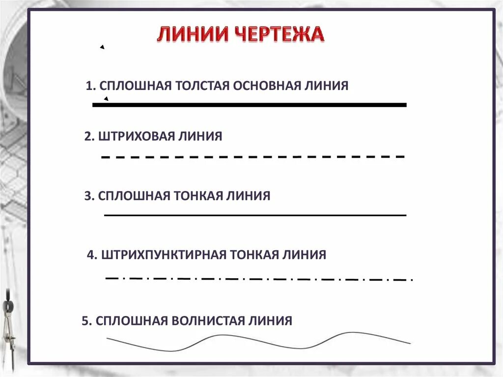 Какие линии в черчении