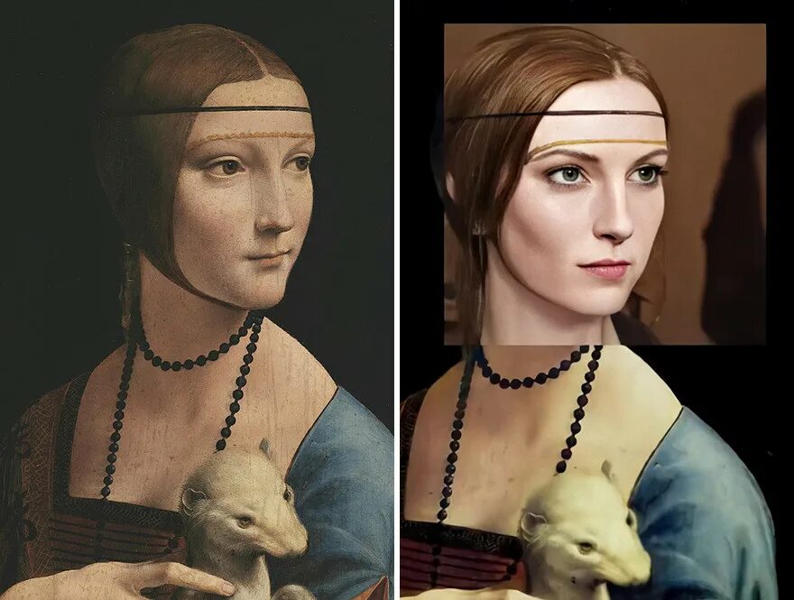 Нейросеть генерит. Леонардо да Винчи дама с горностаем. Леонардо да Винчи дама с горностаем 1490. Дама с горностаем Леонардо да Винчи фото.