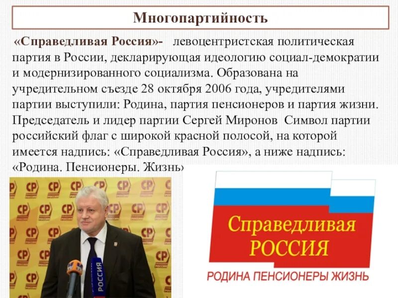 Общественное движение партия россии. Политическая идеология Справедливой России. Справедливая Россия идеология. Общественные партии. Справедливая Россия партия презентация.