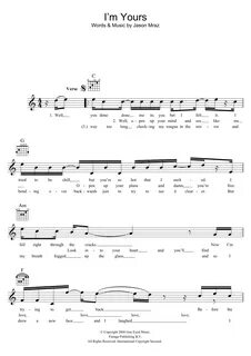 I'm Yours Sheet Music Direct.