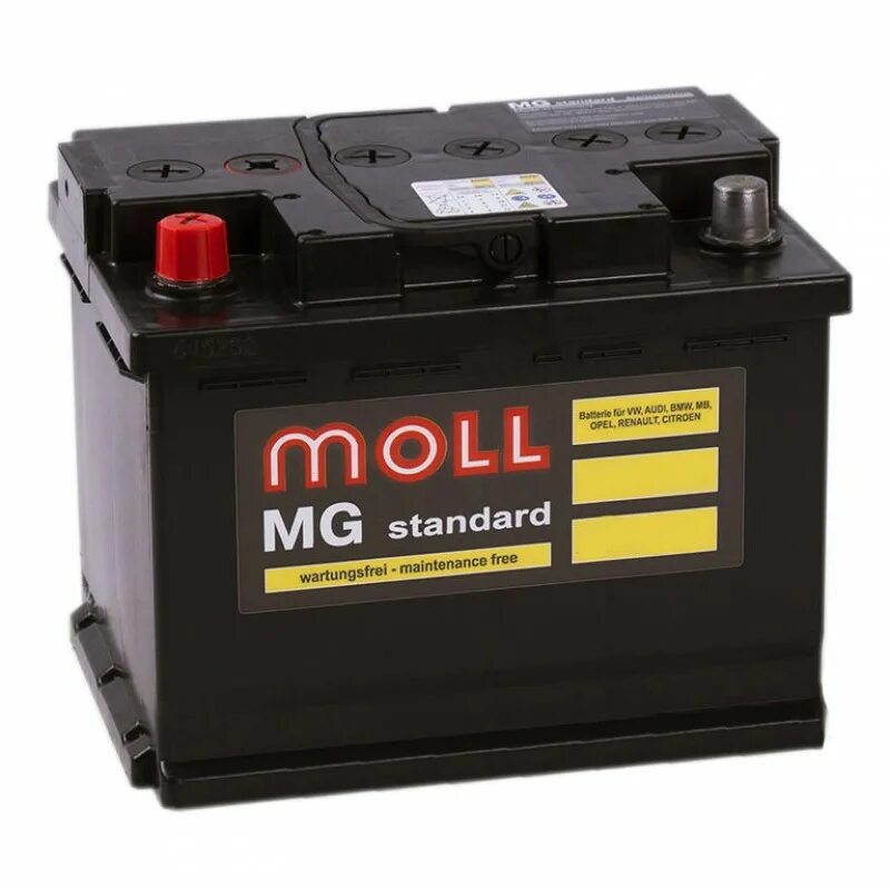 Аккумулятор автомобильный интернет. Аккумулятор Moll MG 60l. Аккумулятор Moll MG 62r. Автомобильный аккумулятор Moll MG Standard 62 SR 600a 242x175x175. Аккумулятор Moll MG Standard 12v-105ahr.