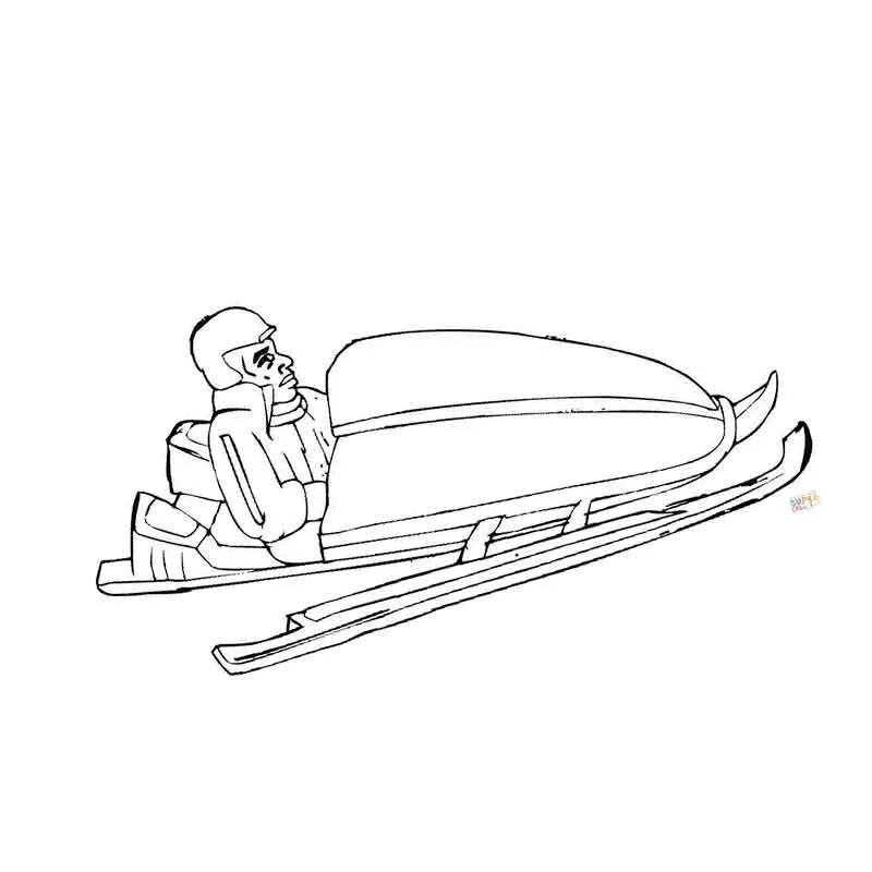 А 4 строим санки. 770000 санки bobsled racer. сани для бобслея. санный спорт раскраска. санки раскраска.