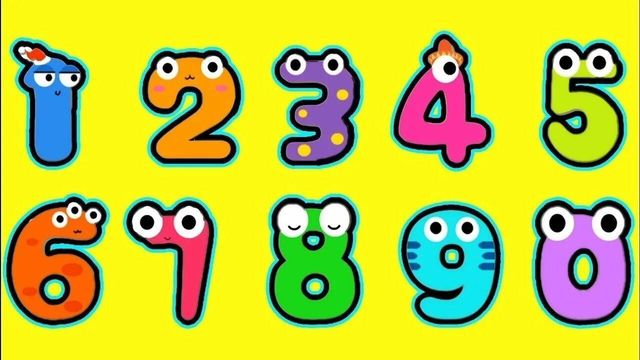 Циферки 19 играть. Цифры с глазками. Цифры детские. Смешные цифры. Разноцветные цифры для детей.