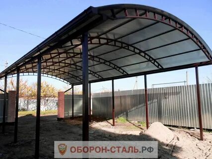 Навес для дома из профильной