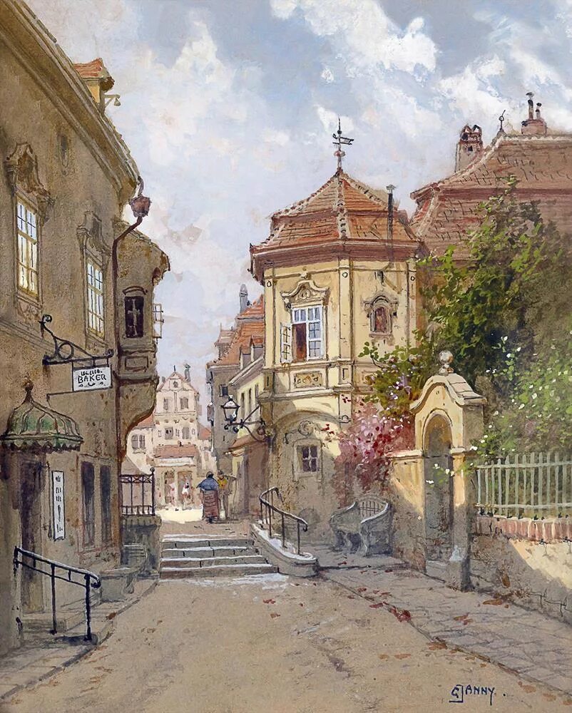 Картина старинного города. Willem koekkoek голландский город. Старинный городок улочки средневековье. Картина старинного города. Richard pokorny (1907−1997).