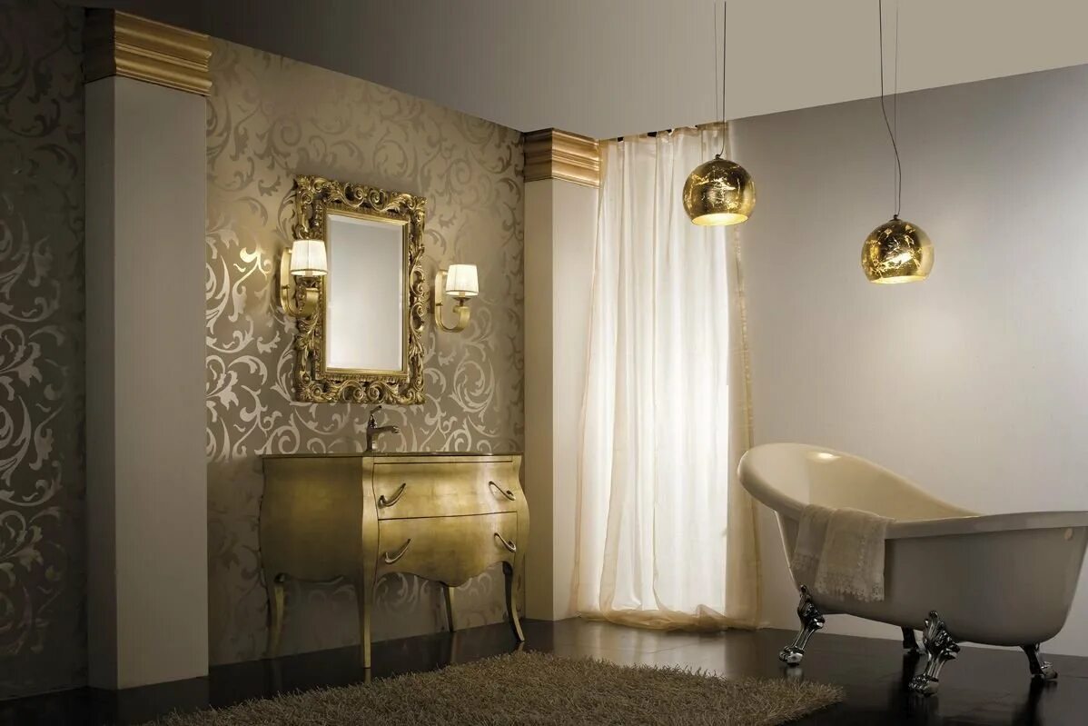 Золото в интерьере. Интерьер ванной комнаты в стиле арт деко. Бра в интерьере арт деко. Ванная комната с золотом.