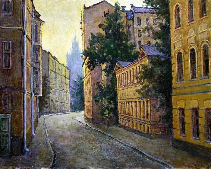 Живопись , алексей шалаев , пейзаж, москва. Ах улица улица широкая ансамбль две домры. Пейзажи городских улиц. Концерт на улице. Ах улица.