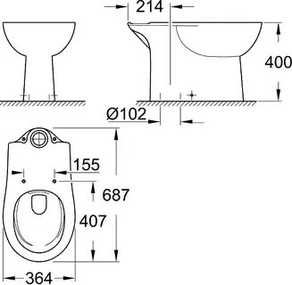 Grohe унитаз напольный с бачком