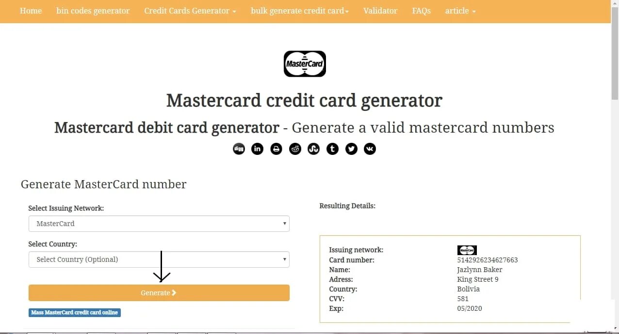 Credit card generator. Card Generator. Генератор кредитных карт. MASTERCARD number Generator.