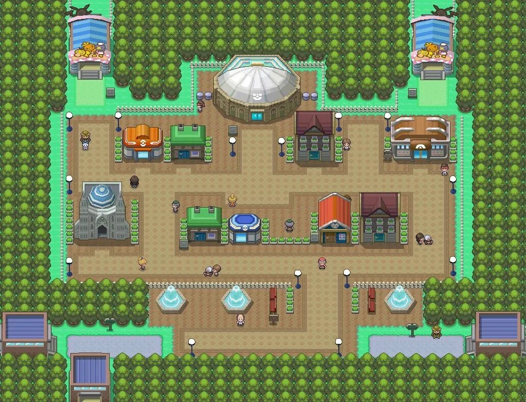 Каракура блич. Pokemon city. Вермилион сити покемон. Покие город. Коноха фон.