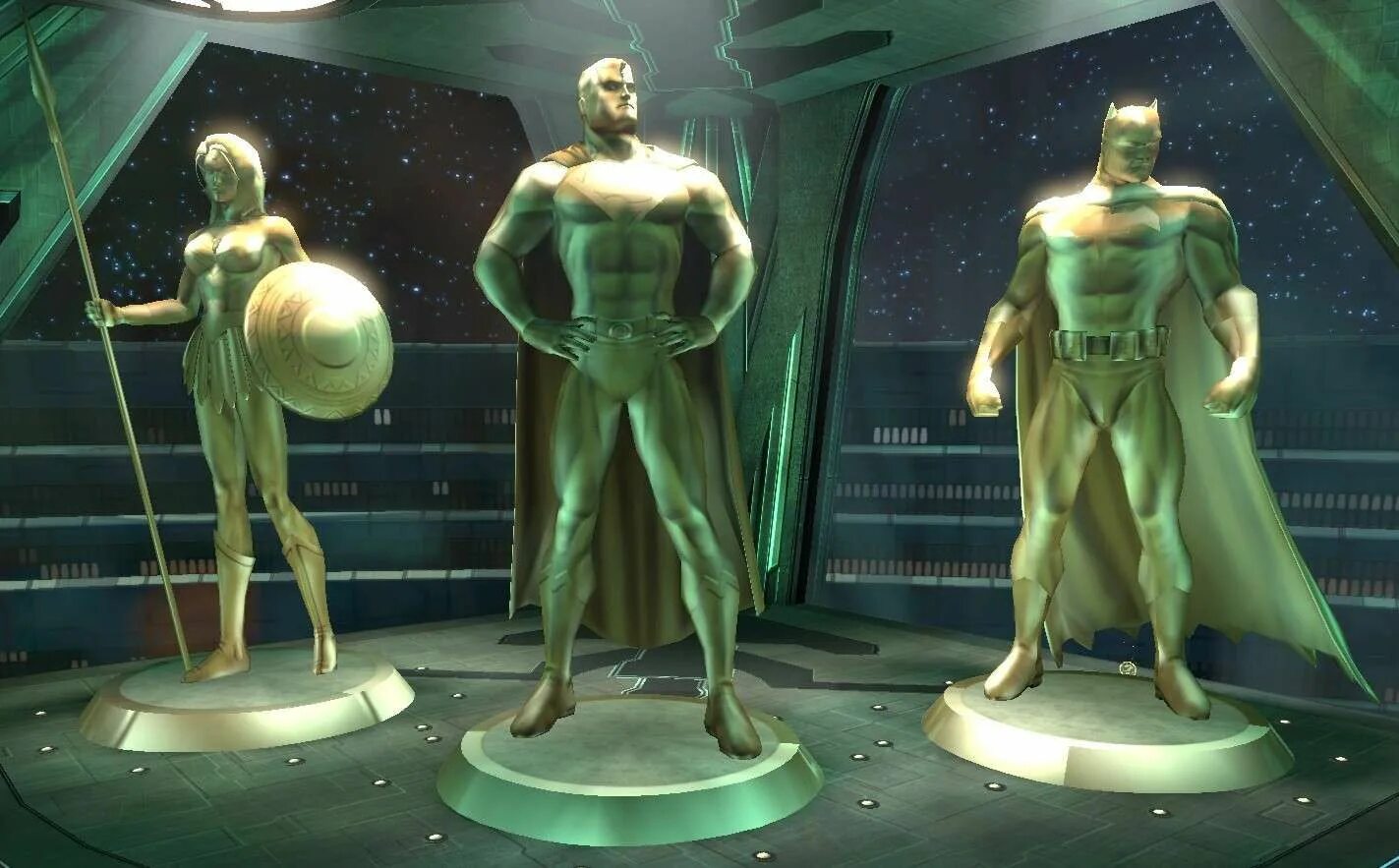 Hall of heroes. Hall of Justice. DCUO Золотая статуя Бэтмена. Hall of Justice Statues. DCUO League Hall.