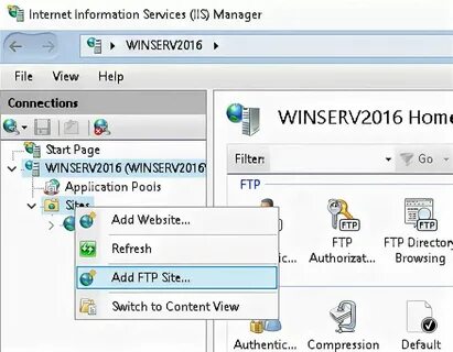 Ftp сервер windows server настройка