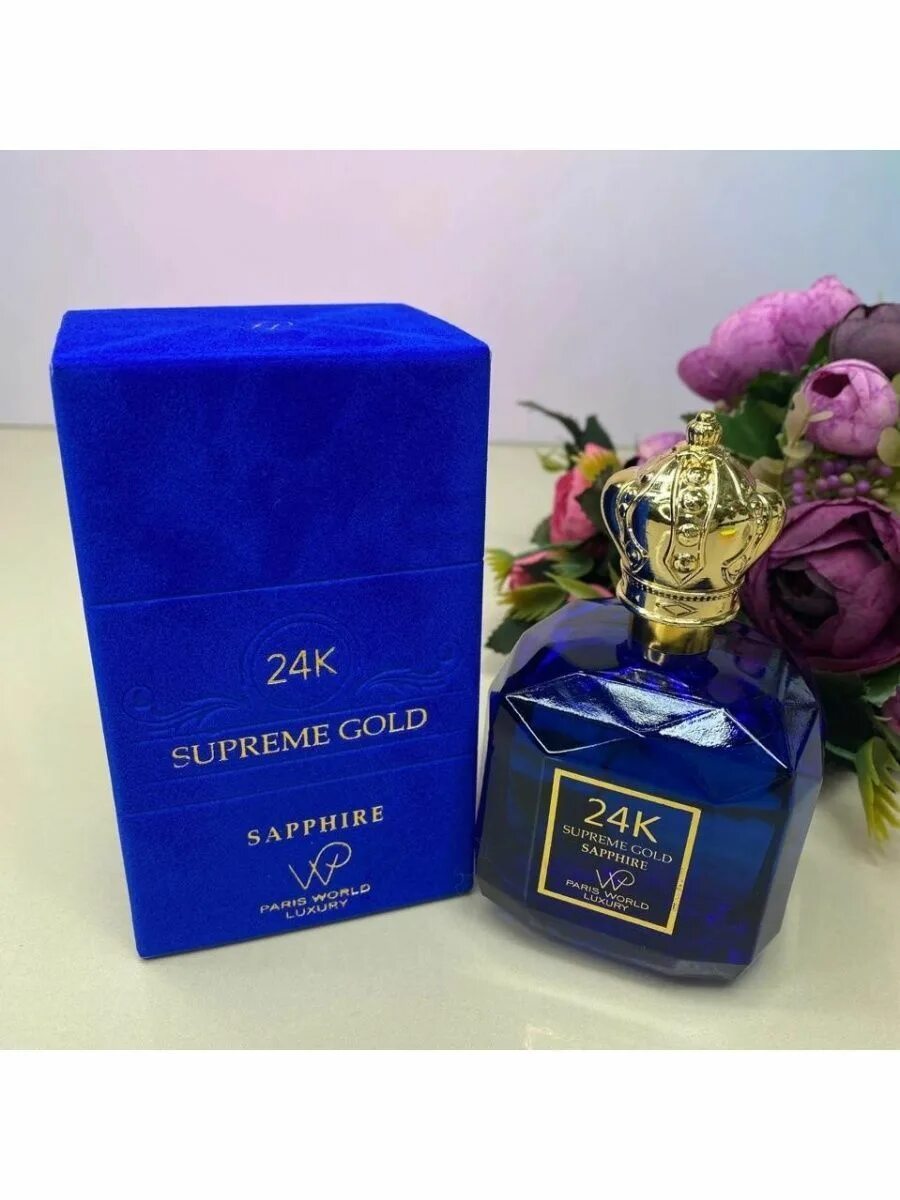 Luxury 24k gold. 24k Supreme Gold Sapphire EDP. 24к сапфир Парфюм. Paris World Luxury 24k Supreme Gold Sapphire. Духи 24 k Supreme.