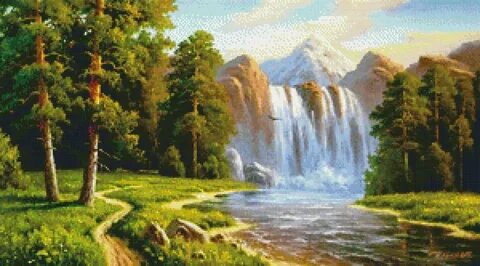 Картины по номерам водопады