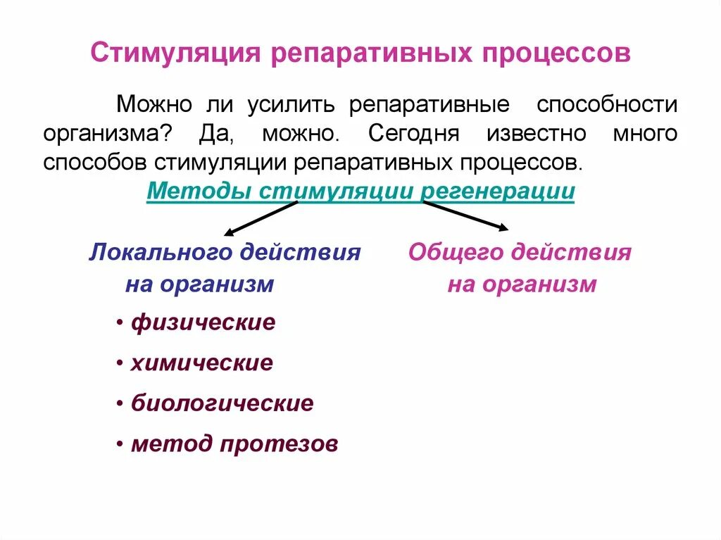 Репаративное действие что это. Методы стимуляции регенерации. Стимуляция процессов. Стимуляция регенеративных процессов. Свойства живых организмов регенерация.