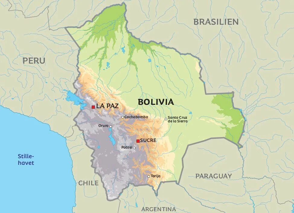 Столица Боливии на карте. Боливия на карте Южной Америки. Боливия на политической карте. Карта боливии показать