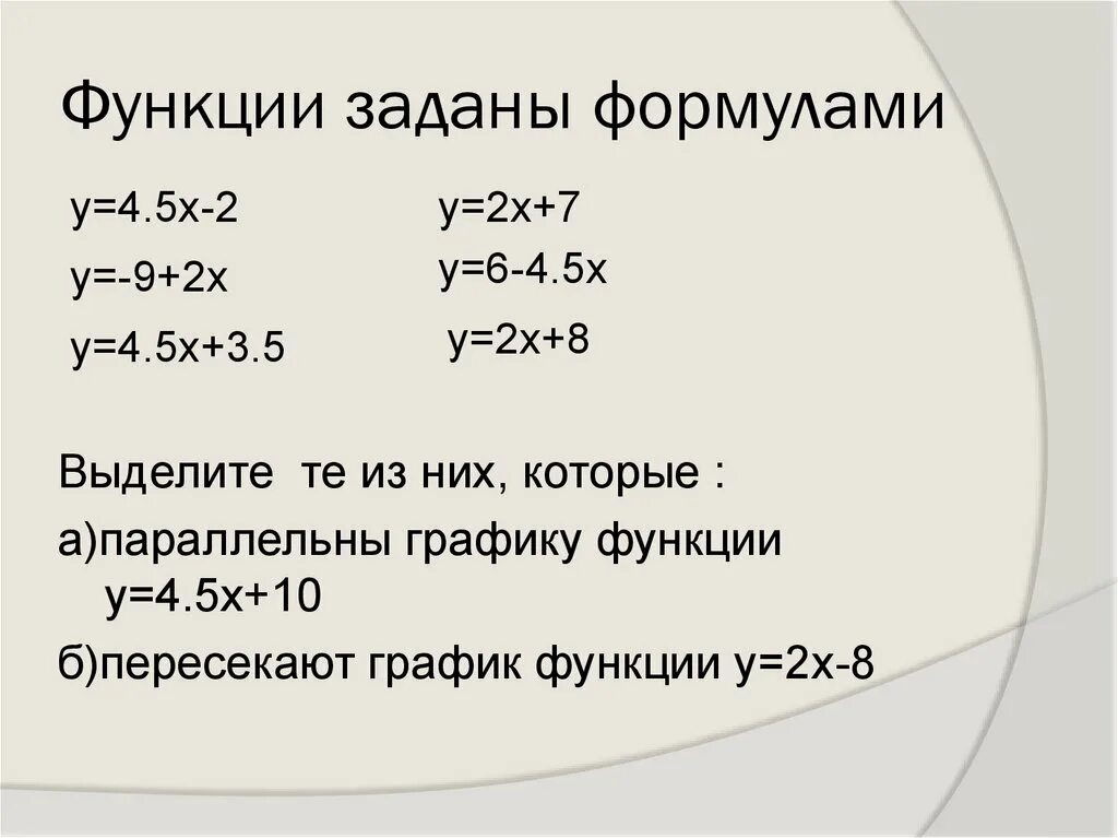 Функция задается формулой. Формулы которые могут задавать функции.