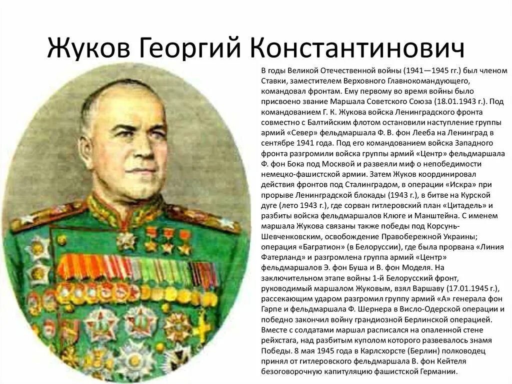Полководцы Великой Отечественной войны 1941-1945 Жуков. Подвиг жуково