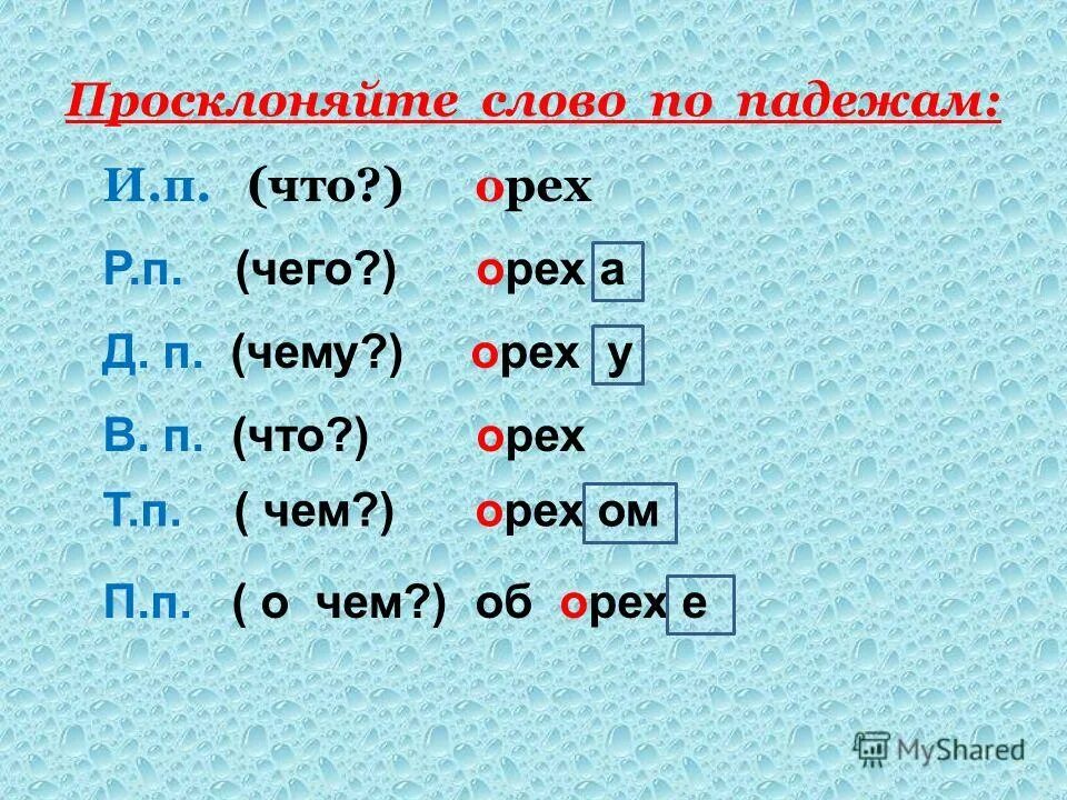 Метель по падежам