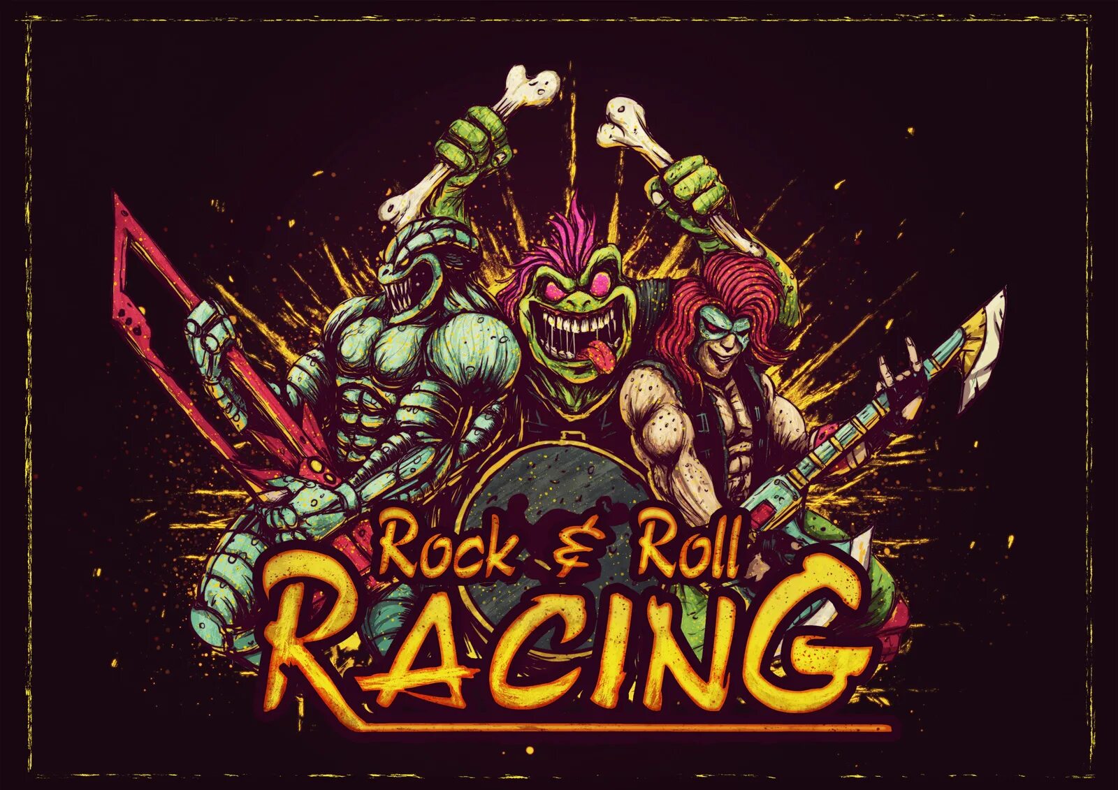 Гонки под рокенрол. Гонки под рок-н-ролл сега. Rock'n'Roll Racing Sega. Rock n Roll Racing. Игра сега рок н ролл рейсинг.
