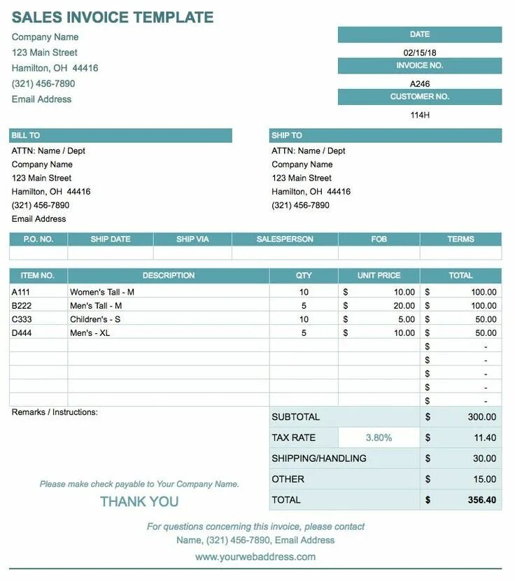 Invoice name