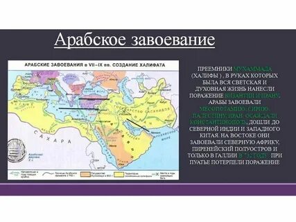 Таблица арабские завоевания