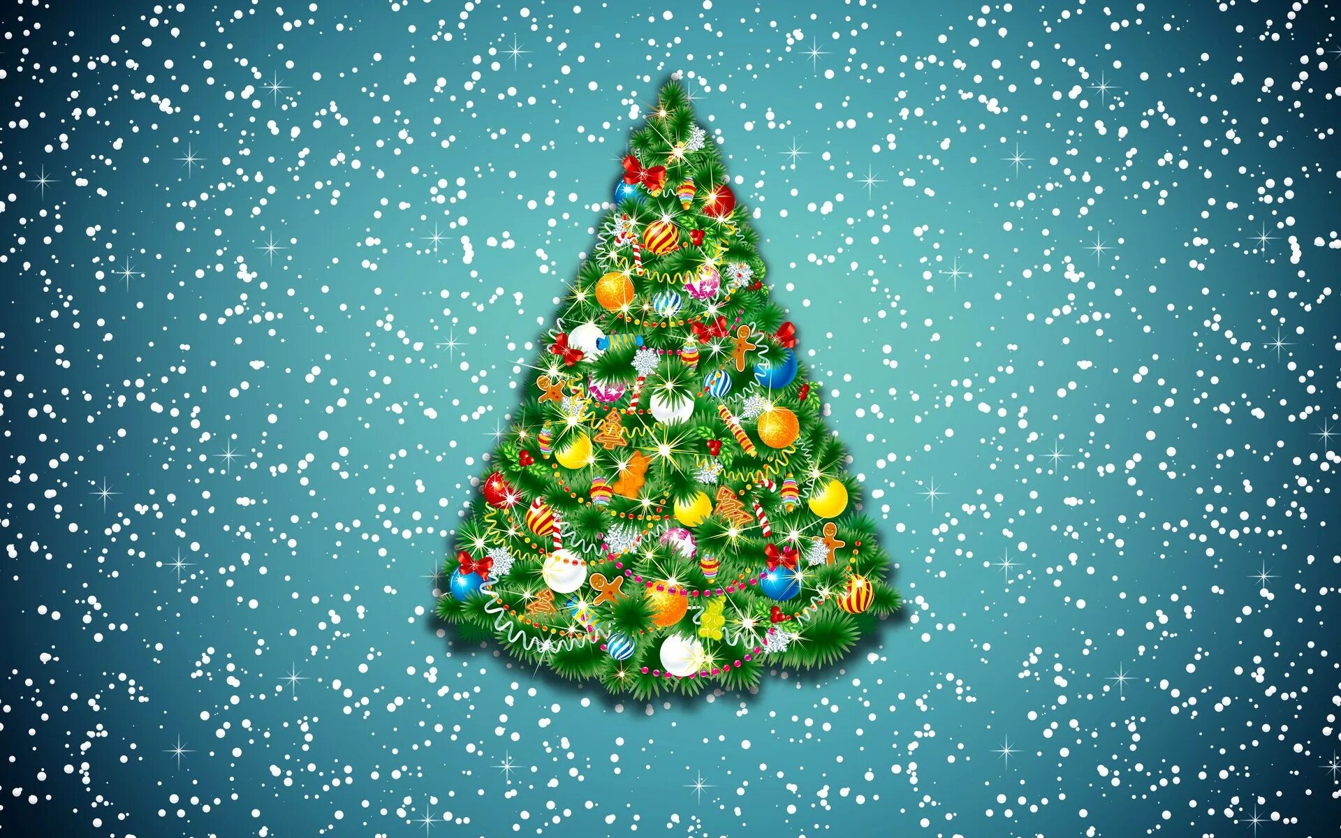 включи заставку елочка