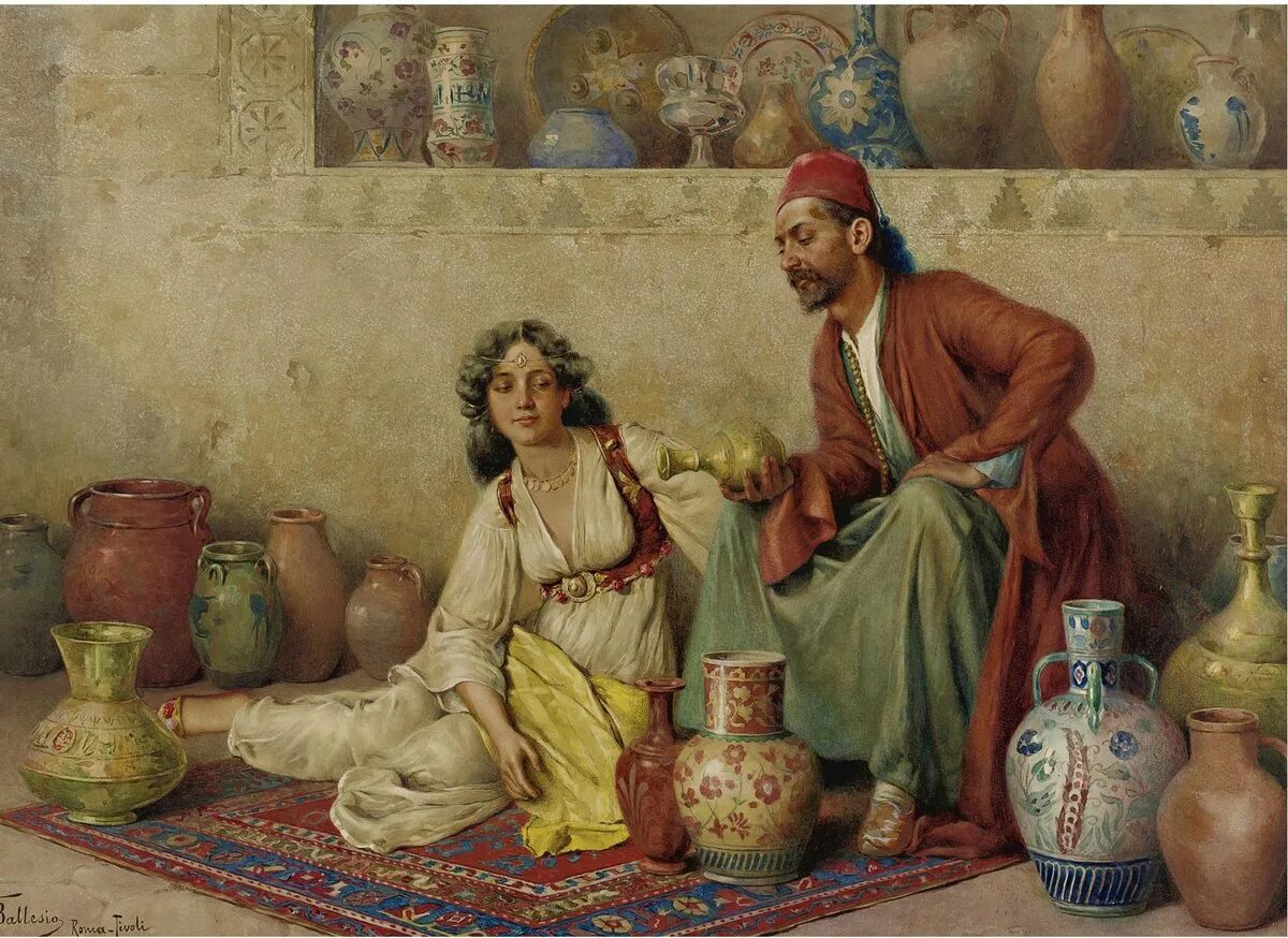 Образ жизни востока. Франческо Баллесио. Франческо Баллесио картины. Картина Гончар ориентализм. Живопись арабского Востока.