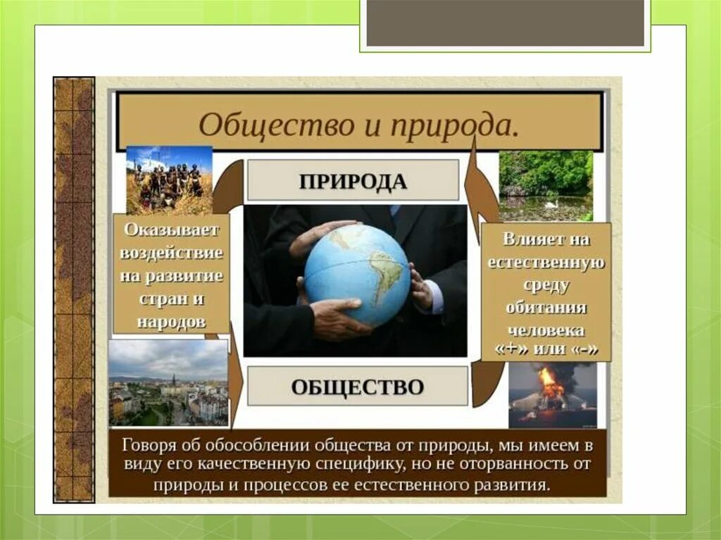 Как общество негативно влияет на природу. Общество влияет на естественную среду обитания человека. Общество и природа. Человек и природа Обществознание. Общество и природа Обществознание.