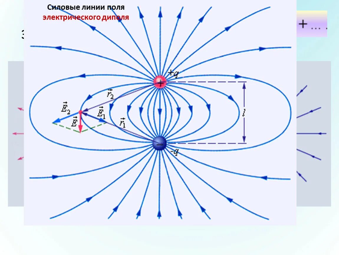 Линия электро. Силовые линии электрического поля электрического диполя.. Силовые линии кулоновских полей. Напряженность электростатического поля диполя.. Силовые линии поля диполя.