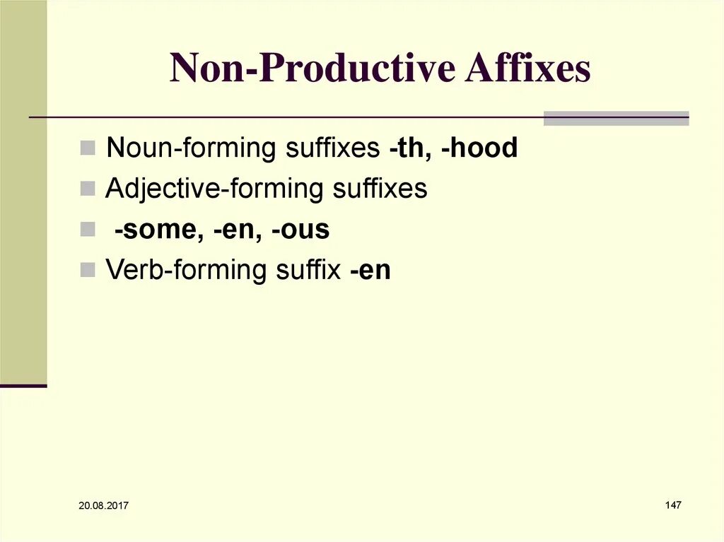 Productive affixes. Productive and non-productive affixes. Productivity of affixes. Affixation productive. Non production