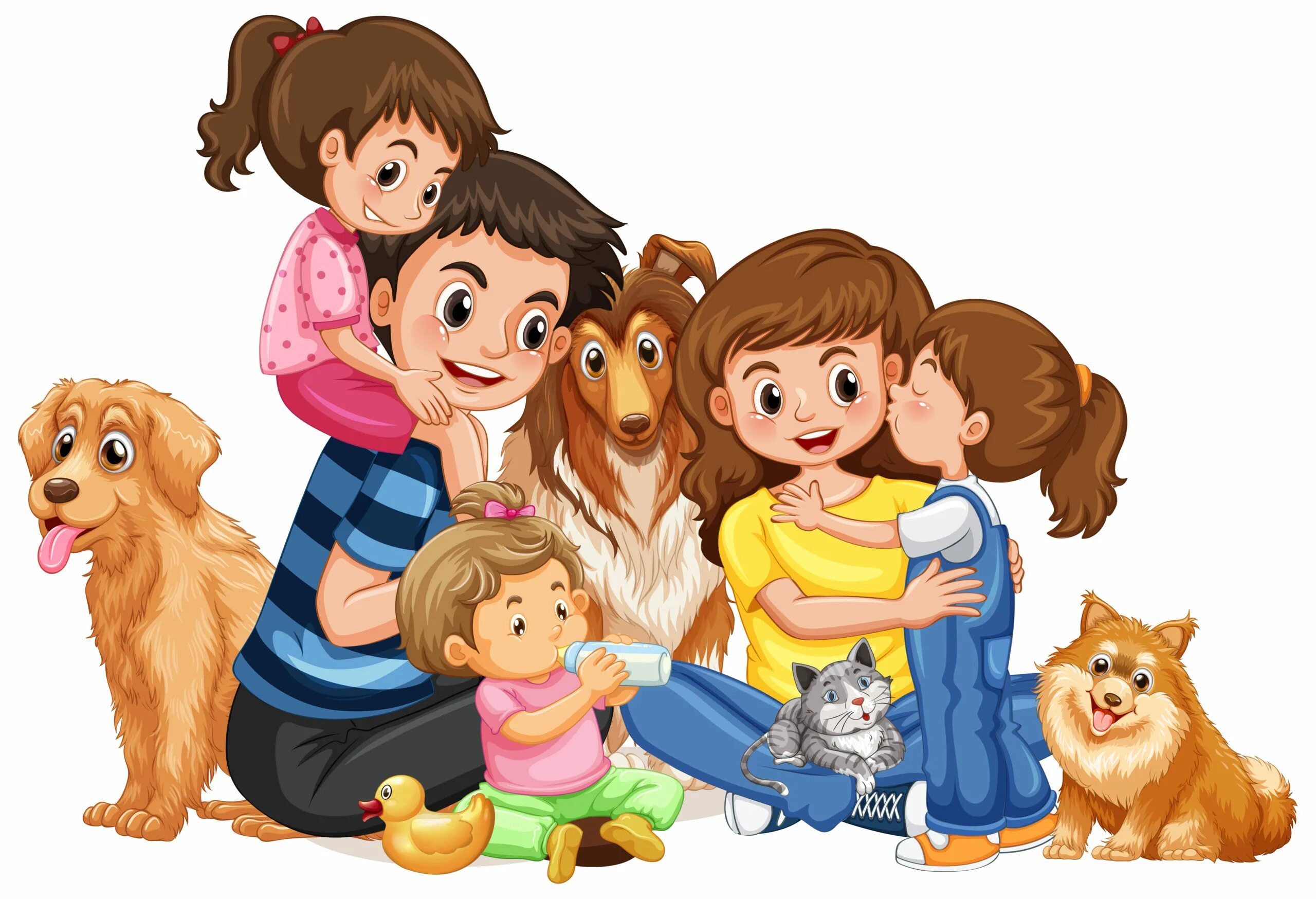 Моя семья и звери читать. Семьи домашних животных. Домашние животные для детей. Семья картинки. Собака рисунок для детей.