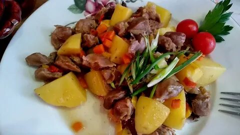 Желудки с овощами рецепт