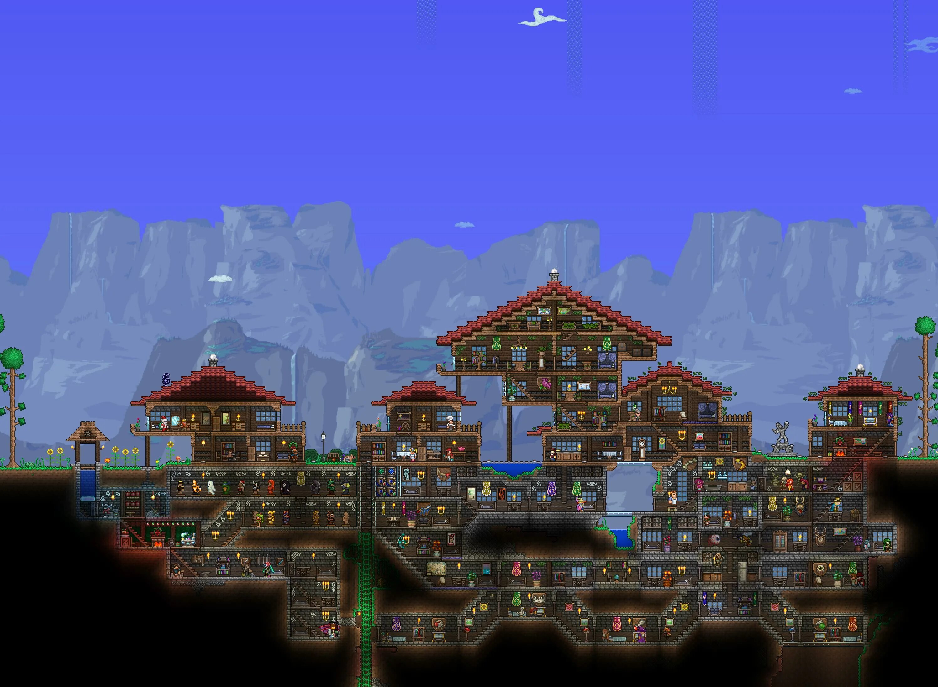 Alchemist terraria. Алхимик террария. Дом алхимика террария. Дом на вершине гор террария. Гигантская улитка террария.