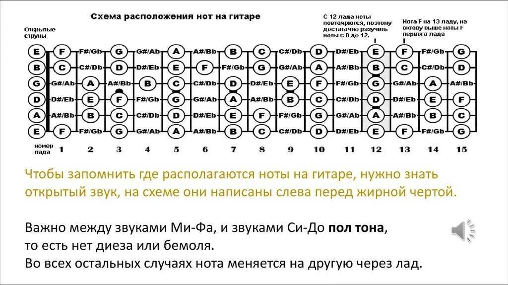 4 струна гитары нота. Расположение нот на грифе электрогитары 6 струн. Гриф шестиструнной гитары с нотами схема. Как расположены Ноты на грифе гитары. Как Ноты располагаются на грифе.