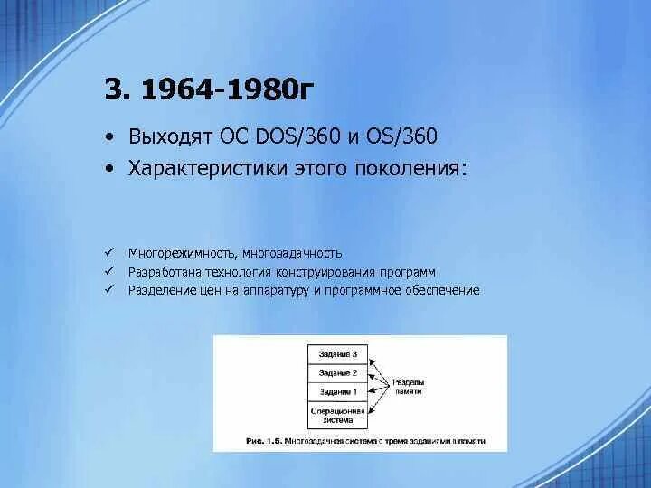 История операционных систем. Разделение времени и многозадачность ОС. ОС os/360. Свойства многозадачности ОС Windows..