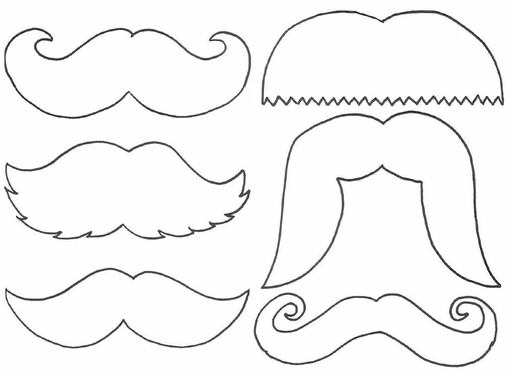 Усы распечатать шаблон для вырезания из бумаги Black Mustache Clipart, vintage retro graphics By blessedgrafik TheHungryJPEG