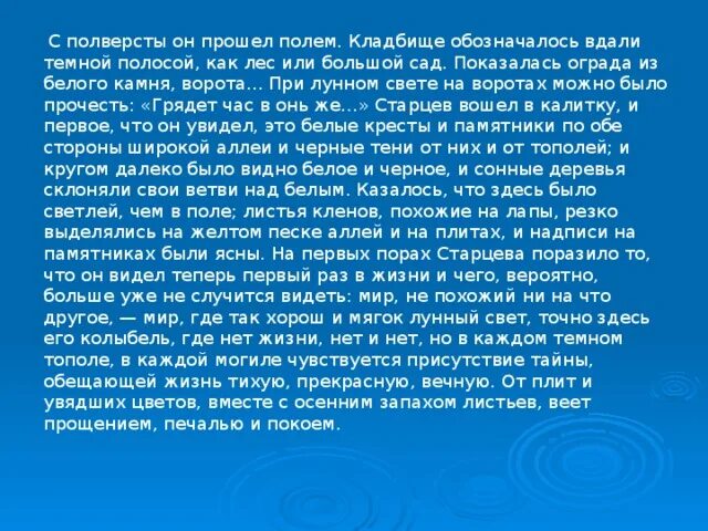 Ионыч на кладбище. Сцена на кладбище Ионыч читать. Пейзаж весны в рассказе Ионыч. Пол версты или Полверсты. Кроме этих таинственных огоньков в полуверсте ничего