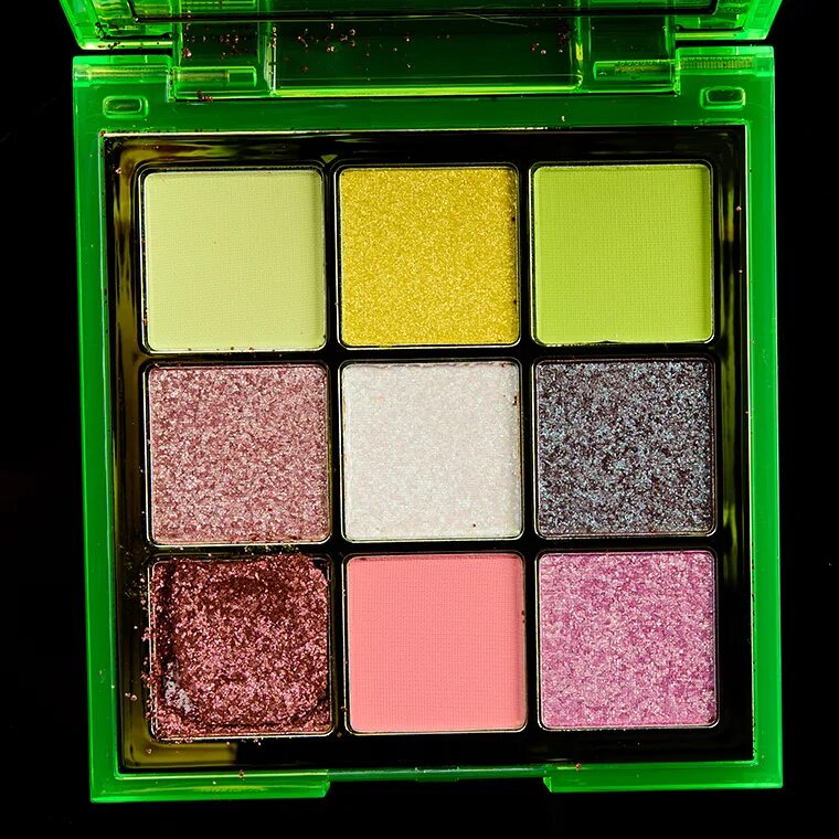 Палетка теней Huda Beauty Neon Green Obsessions. Тени для век Huda Beauty Obsessions 9 цветов. Палетка теней Бьюти Глейзд. Huda Beauty Neon Green. Зеленая палетка теней